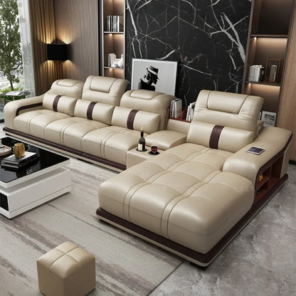 Luxury Nordic Sofa: Designer Corner Sectional, Reclining Lounge Furniture