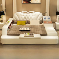 Princess European Double Bed Frame - Luxury Queen Leather