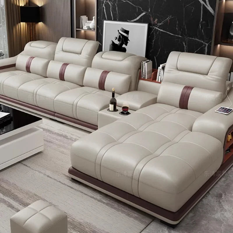 Luxury Nordic Sofa: Designer Corner Sectional, Reclining Lounge Furniture