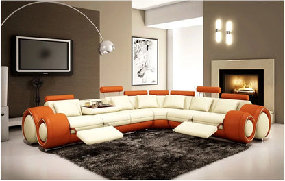 Modern European Style Luxury Living Room Sofa Set – L-Shaped Reclining Sectional