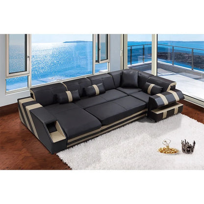 Modern Couch Living Room Sofa Set Furniture Recliner Luxury Black Pure Leather Sofa Turkey