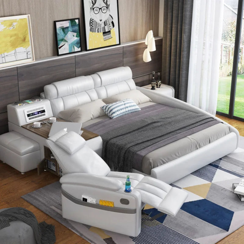 Nordic Modern Queen Bed - Simple Luxury with Multifunctional Design