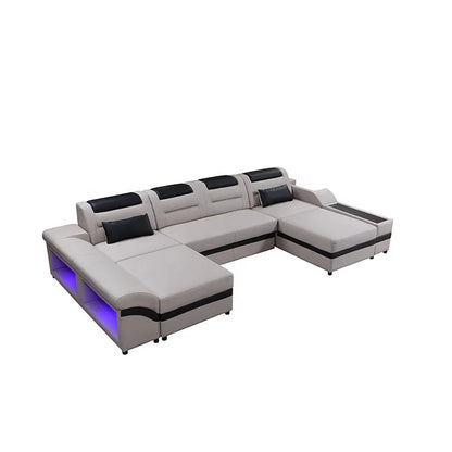 Modern Luxury Leather Recliner Sofa Set for Living Room Furniture