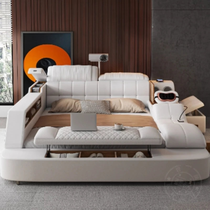 Queen Frame Multifunctional Bed with Drawers - Luxury King