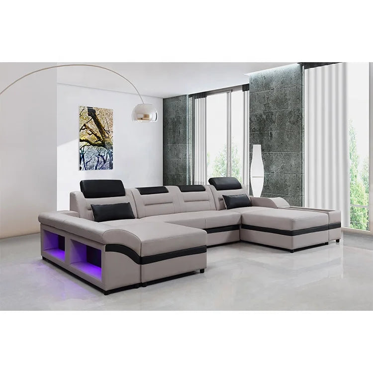 Modern Luxury Leather Recliner Sofa Set for Living Room Furniture