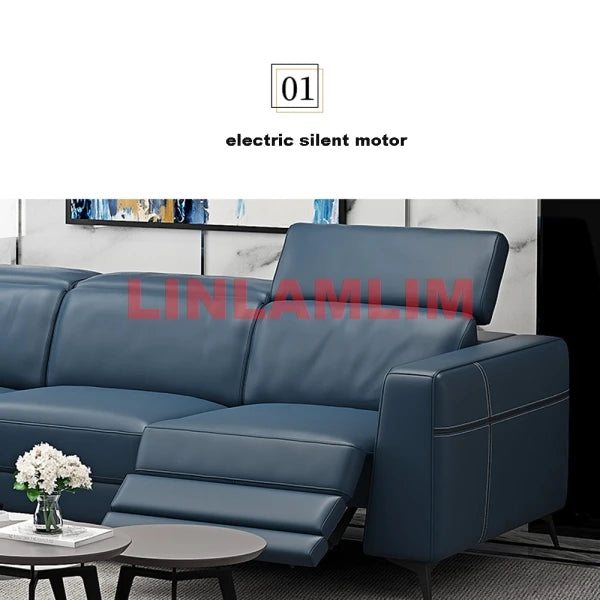 Functional Leather Sofa Set - Electric Reclining Sectional