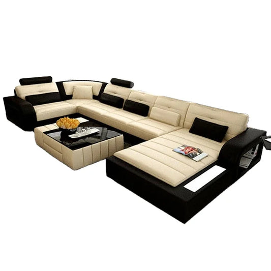 Modern Luxury Leather Sofa Set for Apartment Living