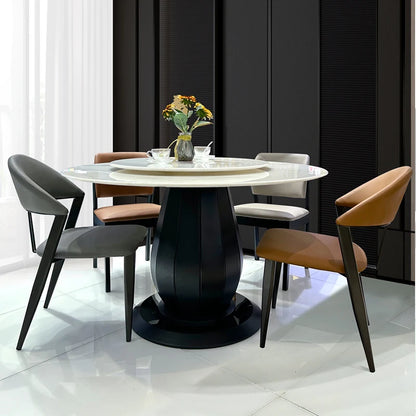 Round Mobile Dining Table: Marble, Nordic Design, Luxury Furniture