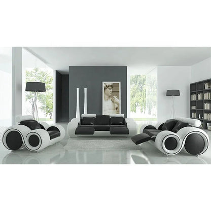 Modern Luxury Italian Leather Recliner Sofa Set for Living Rooms