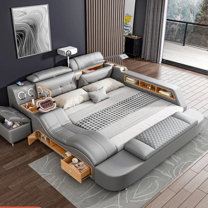 Smart King Size Bed with Drawers - Luxury Multifunctional Frame