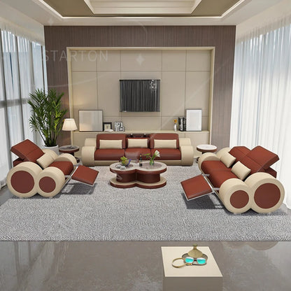 Hot Selling Modern Leather Modular Sofa Set for Modern Living Rooms