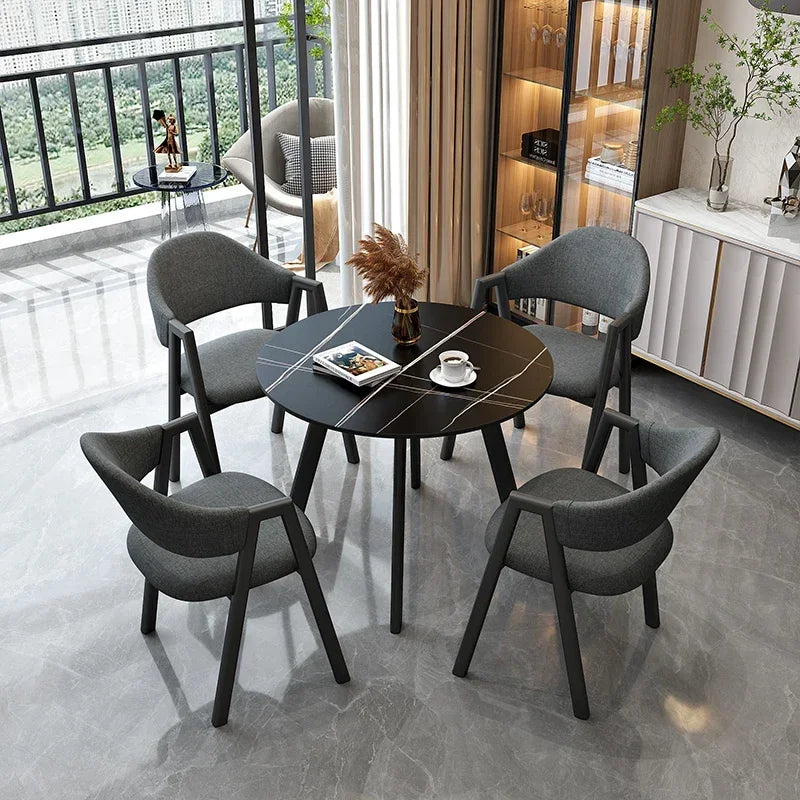 Luxury Round Dining Table: Waterproof Nordic, Modern Minimalist Design