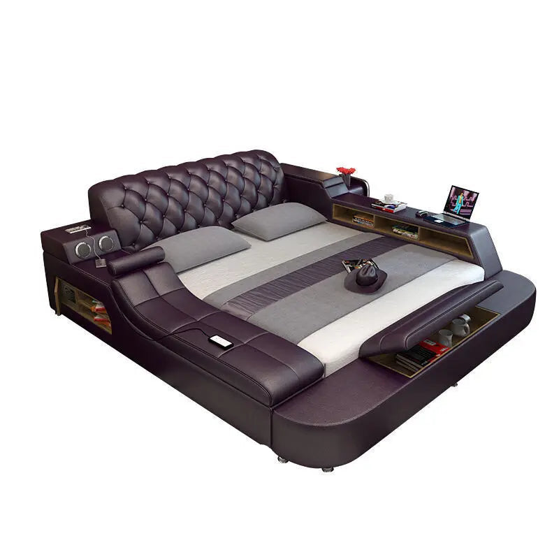 Modern design smart bed with dressing table multi functional bed king size bed frame smart bedroom furniture home furniture