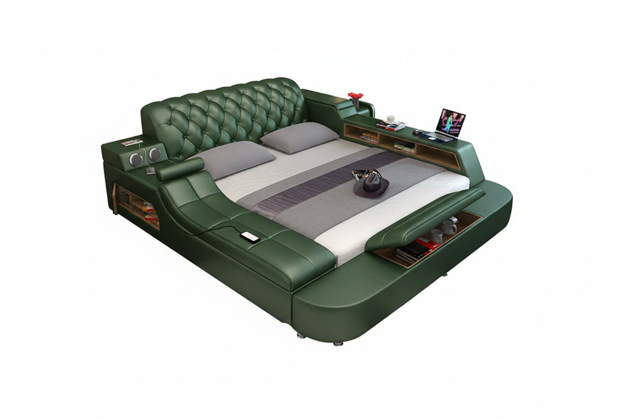 Modern design smart bed with dressing table multi functional bed king size bed frame smart bedroom furniture home furniture