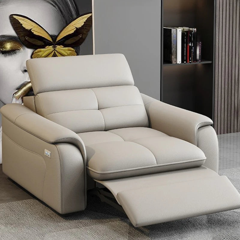 Multi-Functional Leather Sofa Bed - Dual-Purpose & Storage Design