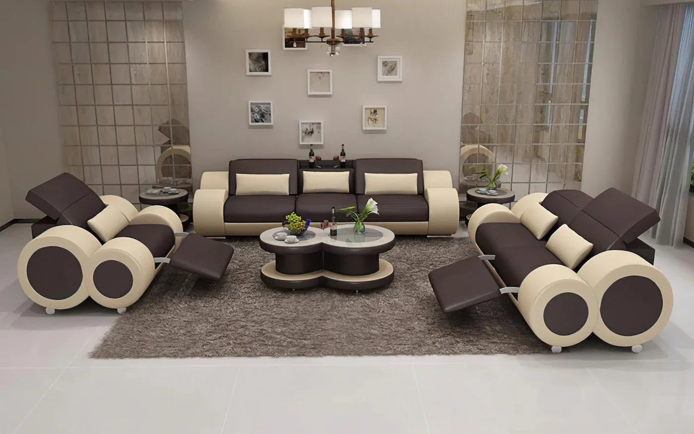 Hot Selling Modern Leather Modular Sofa Set for Modern Living Rooms