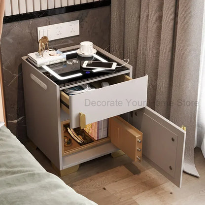 Bedroom Storage Nightstands with Smart Wireless Charging