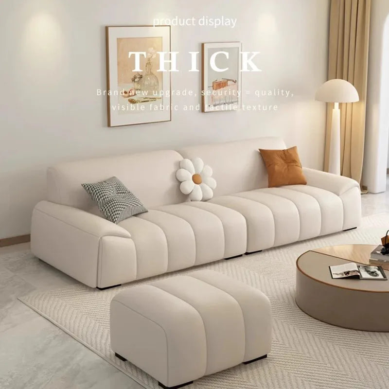 Europe Lazy Fancy Sofa Chair - Soft Modern White Loveseat