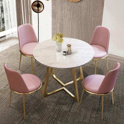 Round Dining Table: Modern White, Space-Saving, Small Size for Living Room