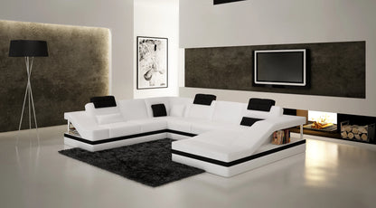 Modern Luxury Black Eco-pure Leather Italian Recliner Sofa Set Furniture Modular Sofa in Leather