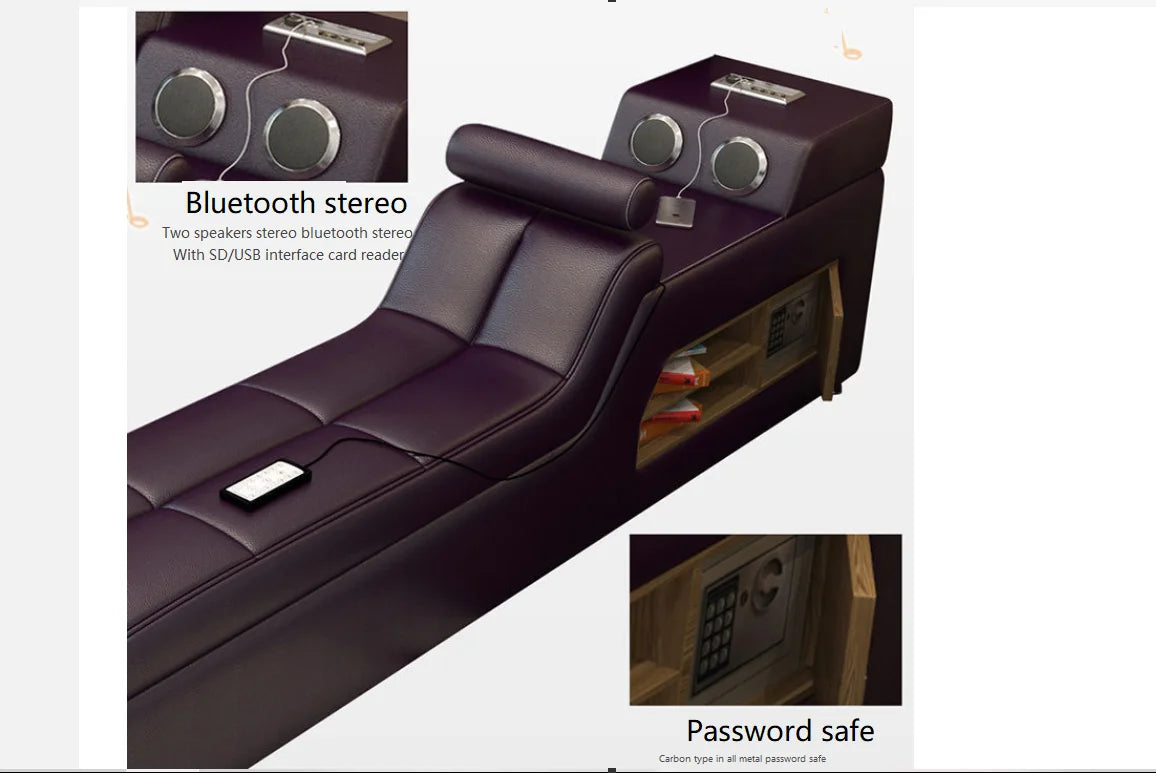 Modern design smart bed with dressing table multi functional bed king size bed frame smart bedroom furniture home furniture