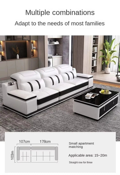 Modern Elegant Modular Accent Lounge Sofa – Printed Leather & Velvet