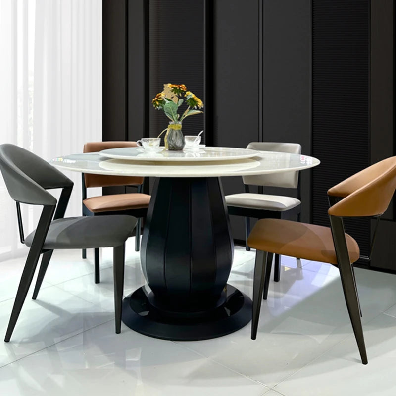 Round Mobile Dining Table: Marble, Nordic Design, Luxury Furniture