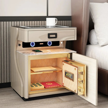 Smart Bedside Table with Safe, Rechargeable Light & Multi-Function