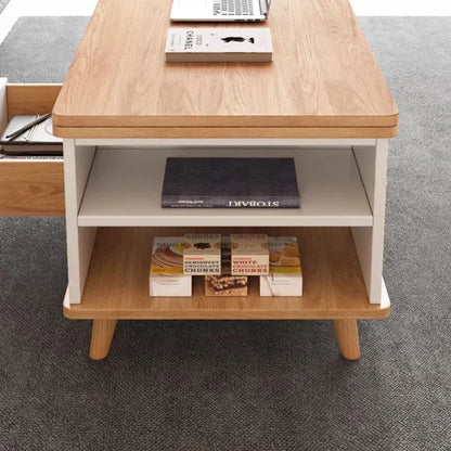 Lift-Up Storage Coffee Table: White Modern Nordic, Minimalist Home Furniture