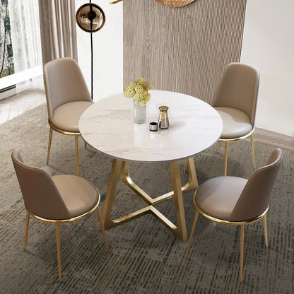 Round Dining Table: Modern White, Space-Saving, Small Size for Living Room