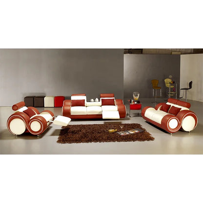 Modern Luxury Italian Leather Recliner Sofa Set for Living Rooms