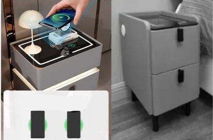 Household Smart Bedside Table with Wireless Charging & Storage