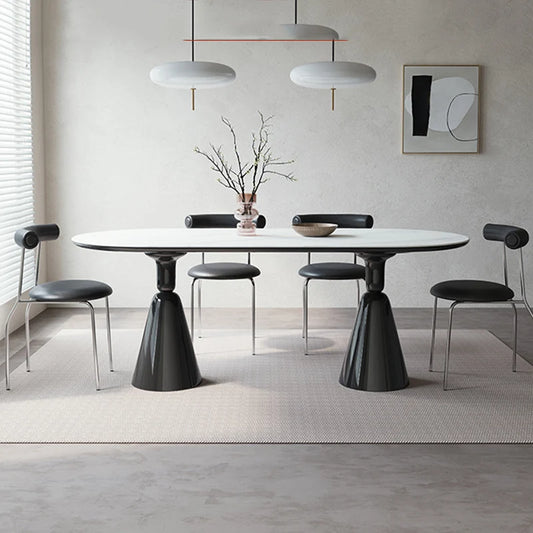 Unique Kawaii Dining Table: Oval, Waterproof, Modern White, Nordic Design