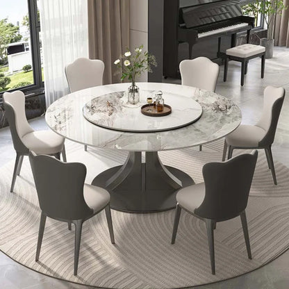 Rotator Dining Table Set: Unique Round Design, White Wood, Luxury Restaurant Furniture