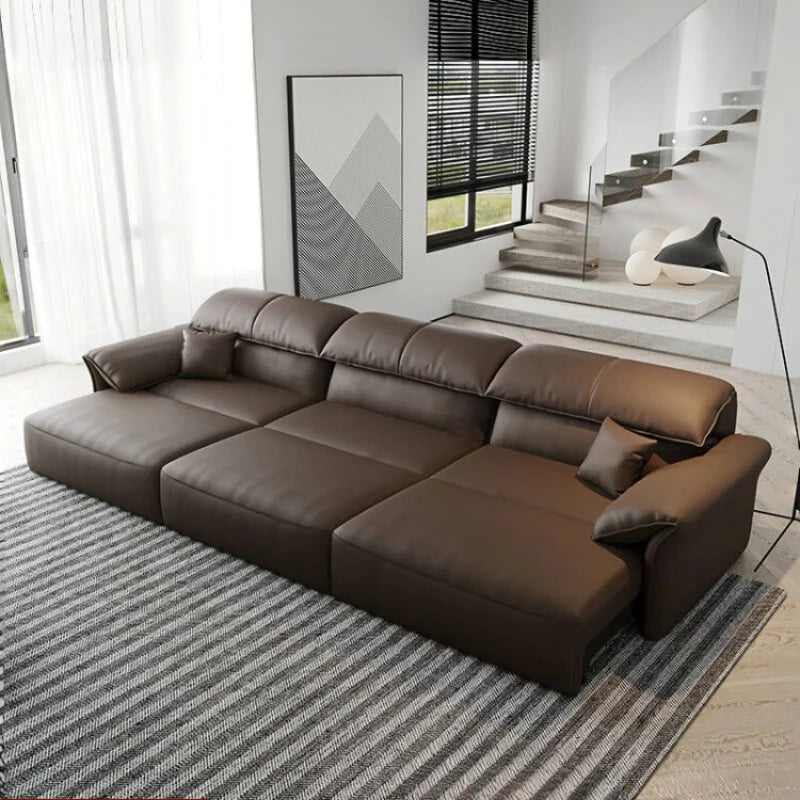 Electric Sofa Convertible for Cinema Living Room - Genuine Leather