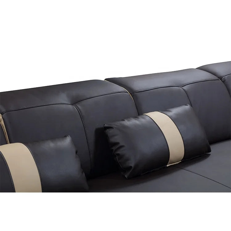Modern Couch Living Room Sofa Set Furniture Recliner Luxury Black Pure Leather Sofa Turkey