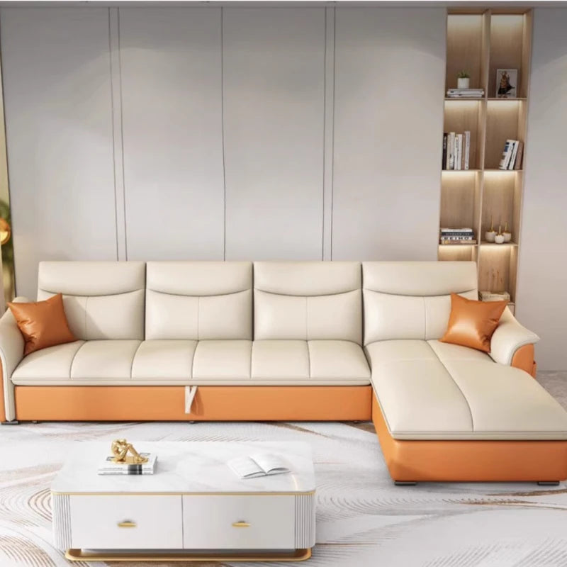 Leather Fancy Sofa Bed - Modern Luxury Nordic Daybed