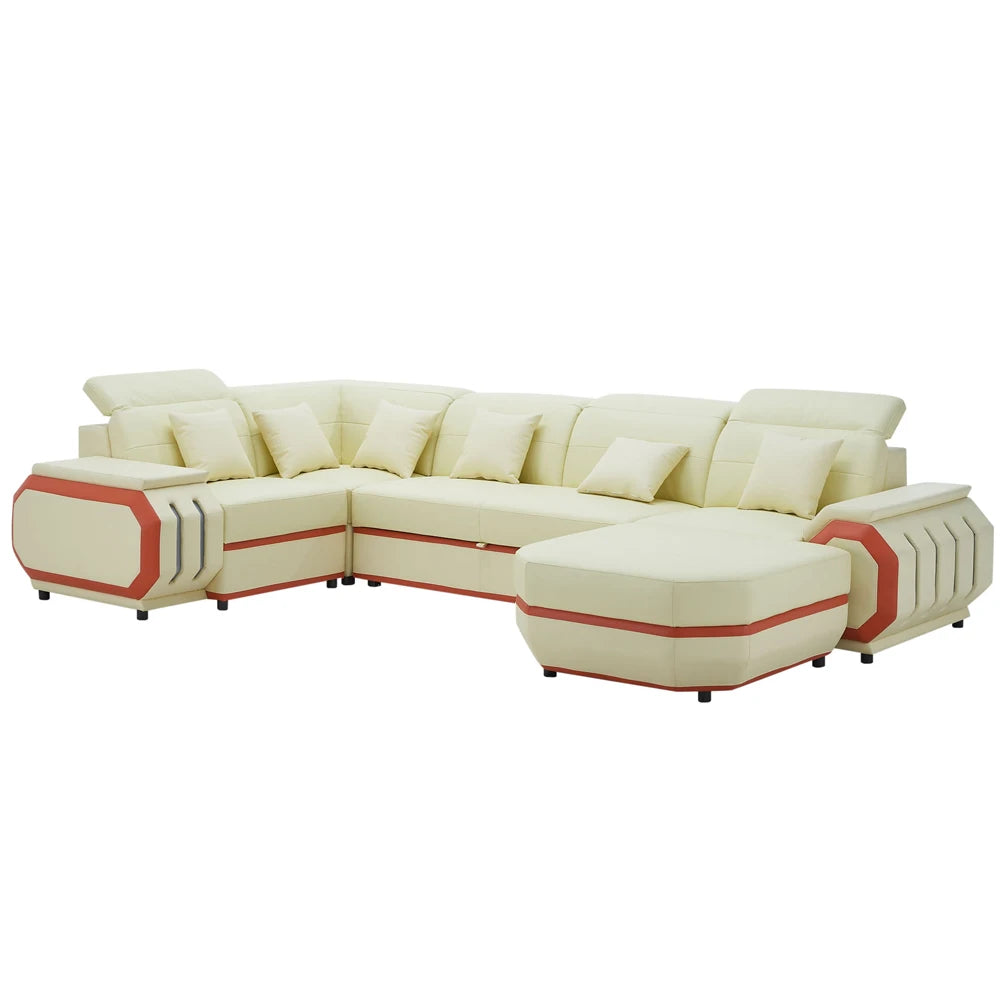 Modern Genuine Leather Office Sofa Set – Luxury Living Room Furniture