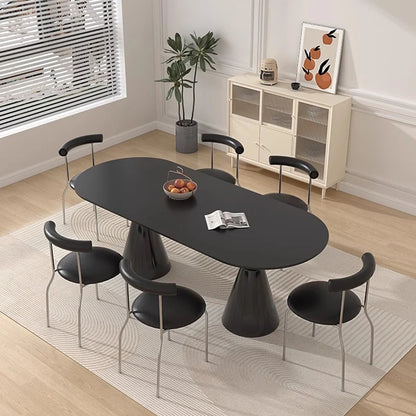 Unique Kawaii Dining Table: Oval, Waterproof, Modern White, Nordic Design