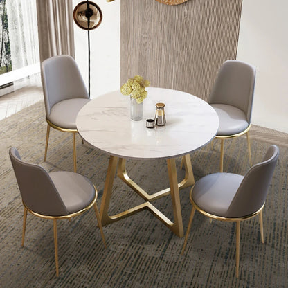 Round Dining Table: Modern White, Space-Saving, Small Size for Living Room