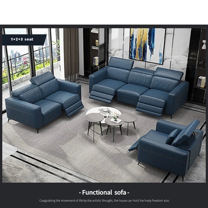 Functional Leather Sofa Set - Electric Reclining Sectional