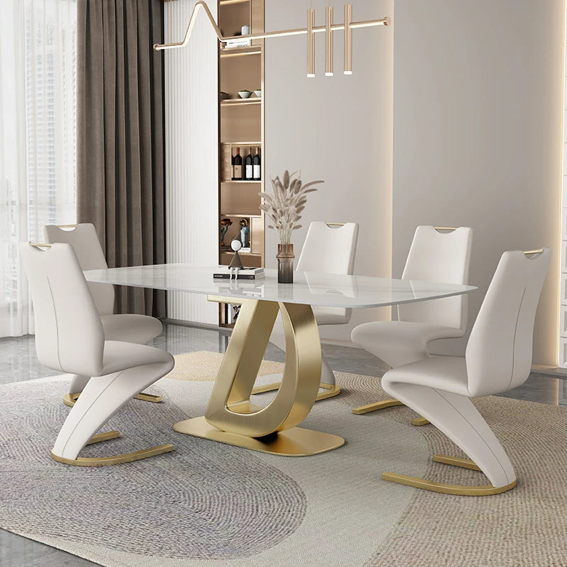 Slate Kitchen Table Set: Modern Dining, Luxury Chairs, Small Apartment, Center Combination