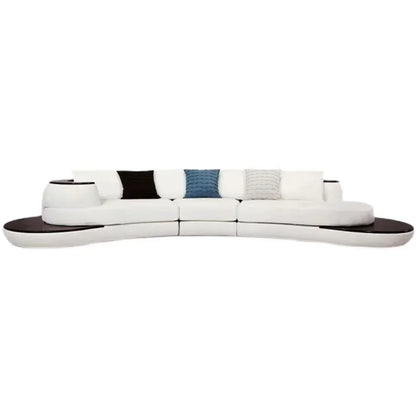 Italian Minimalist L-Shaped Genuine Leather Corner Sofa – High-End Villa Custom Design