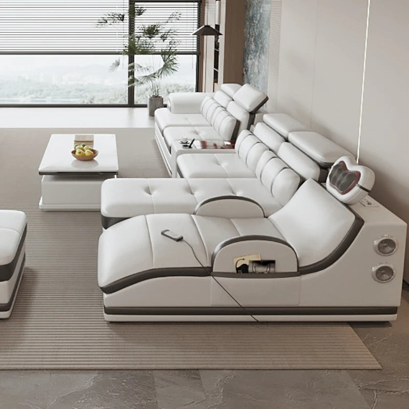 Electric Reclining Leather Sofa - Modern Massage Sectional