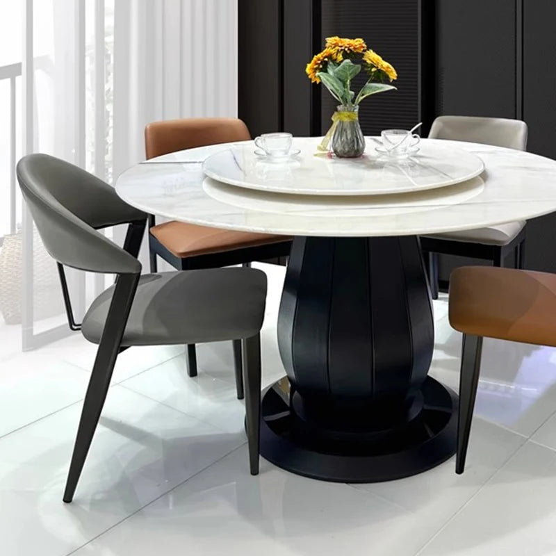 Round Mobile Dining Table: Marble, Nordic Design, Luxury Furniture