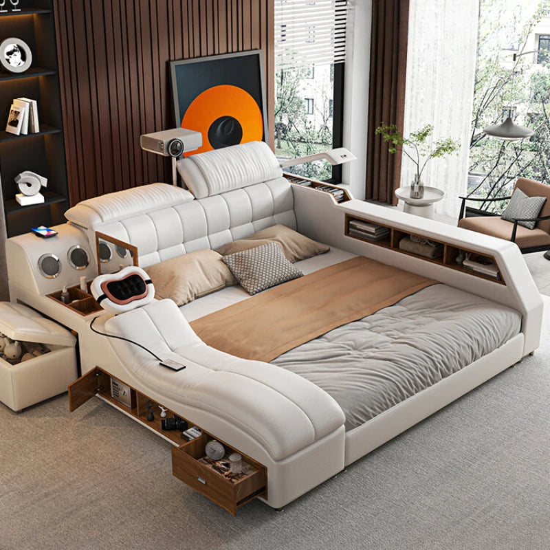 Queen Frame Multifunctional Bed with Drawers - Luxury King