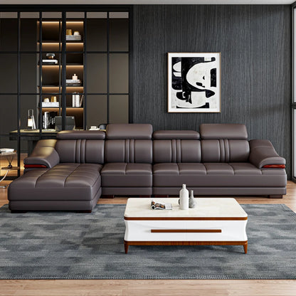 Luxury Italian Leather Sectional Sofa - Reclining Modern Lounge