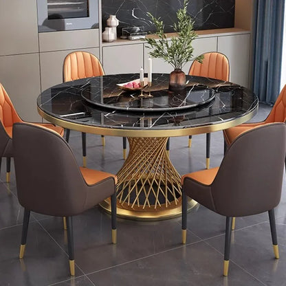 Round Modern Dining Table: Designer Nordic Style, Space-Saving, Foldable, Living Room Furniture