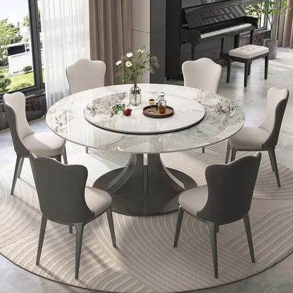 Rotator Dining Table Set: Unique Round Design, White Wood, Luxury Restaurant Furniture