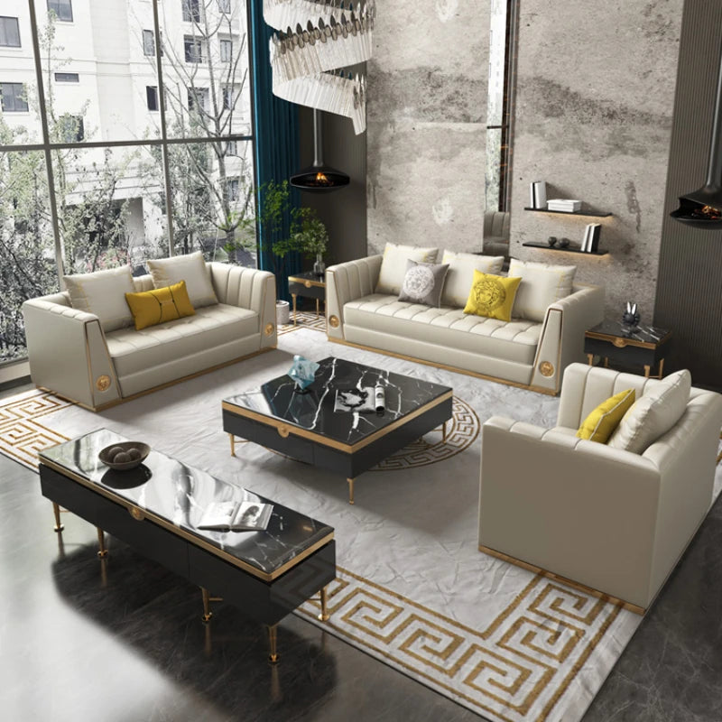 Genuine Leather Living Room Sofas - Modern Italian Design